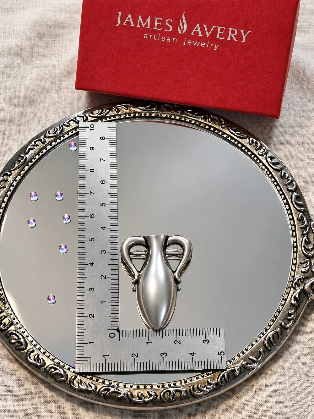 James Avery Retired Amphora Bud Vase Brooch Pin Sterling Silver 925 w/ Box